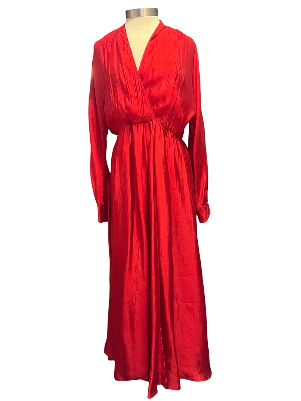 Fort Forte Silk Empire Surplice Maxi Dress